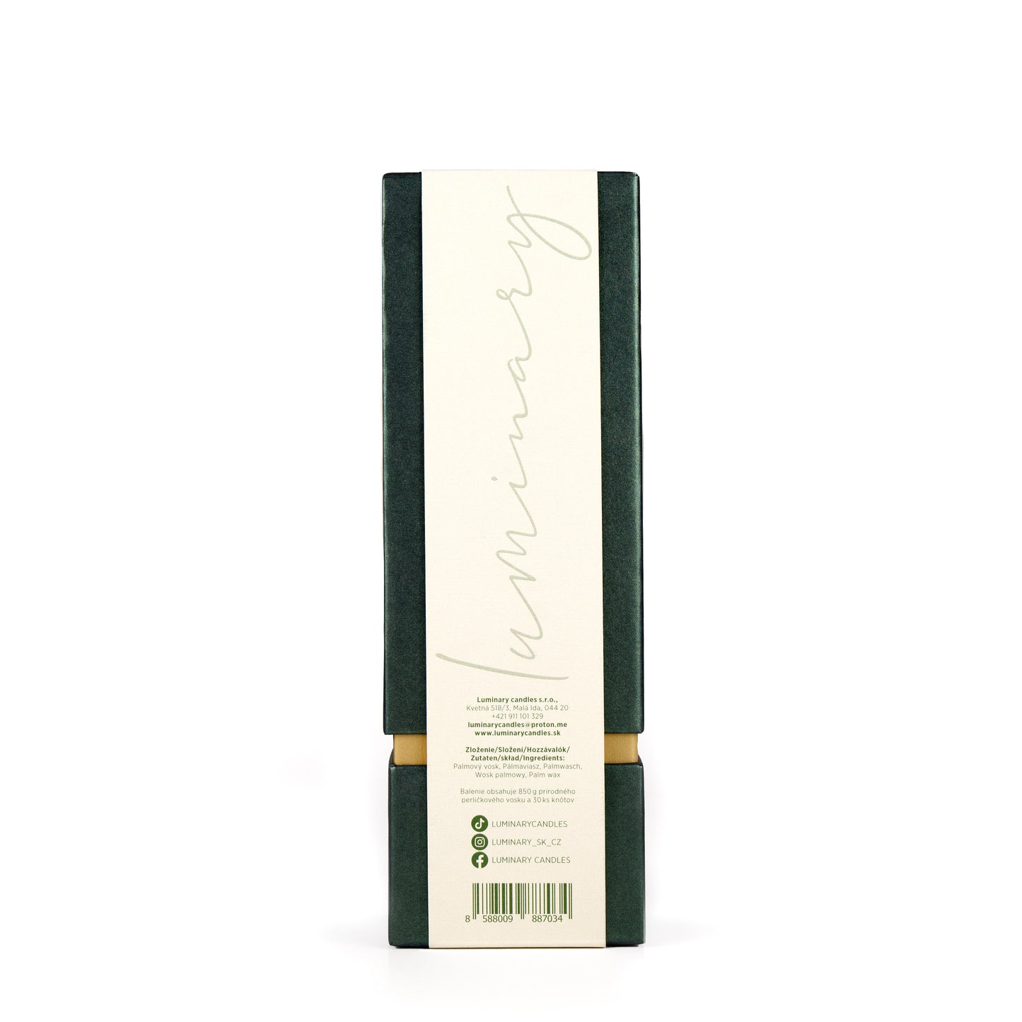 Kolekcia sviečok Luminary Candles JADE, 100% prírodný perličkový vosk.