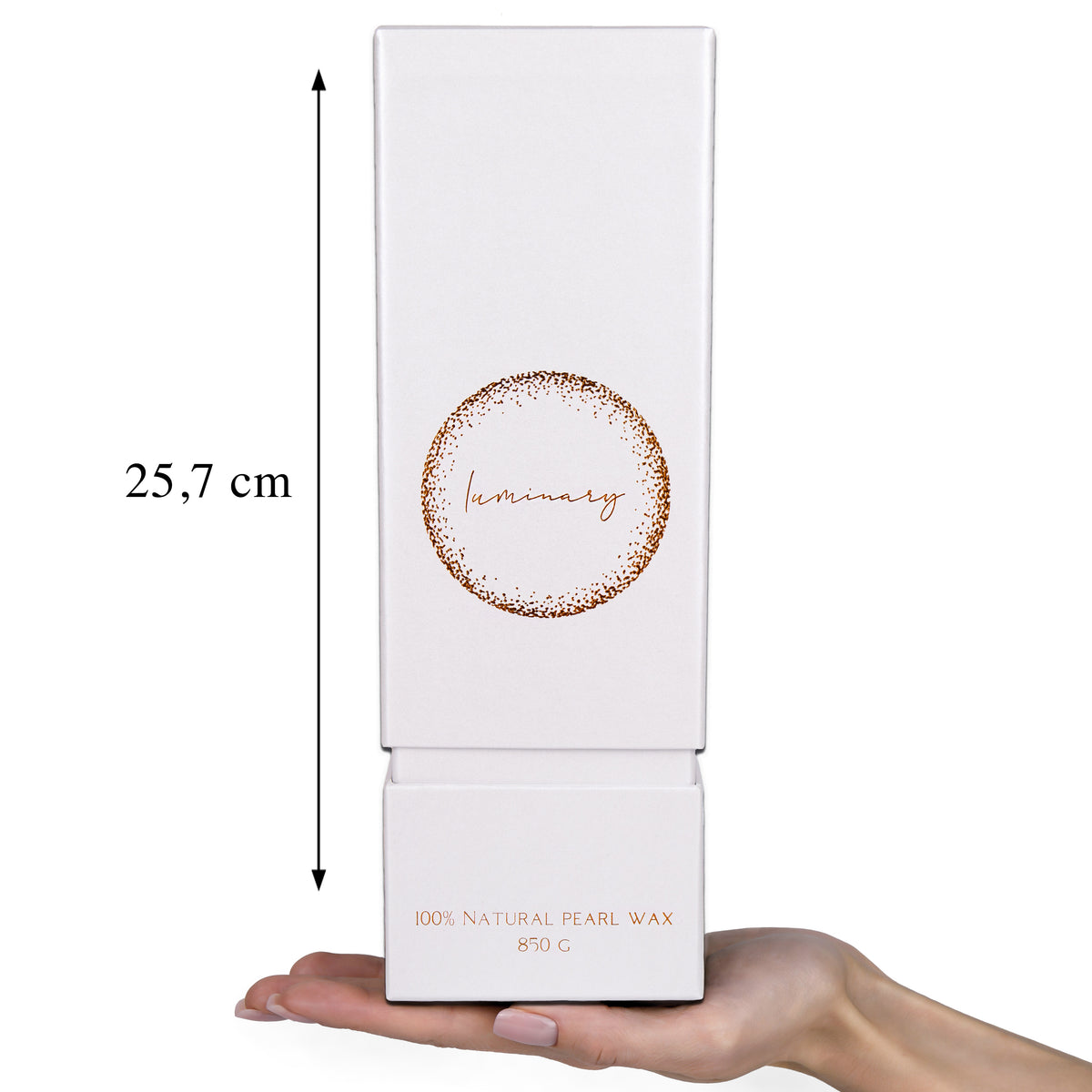 Kolekcia sviečok Luminary Candles GOLD, 100% prírodný perličkový vosk. Výška 25,7 cm