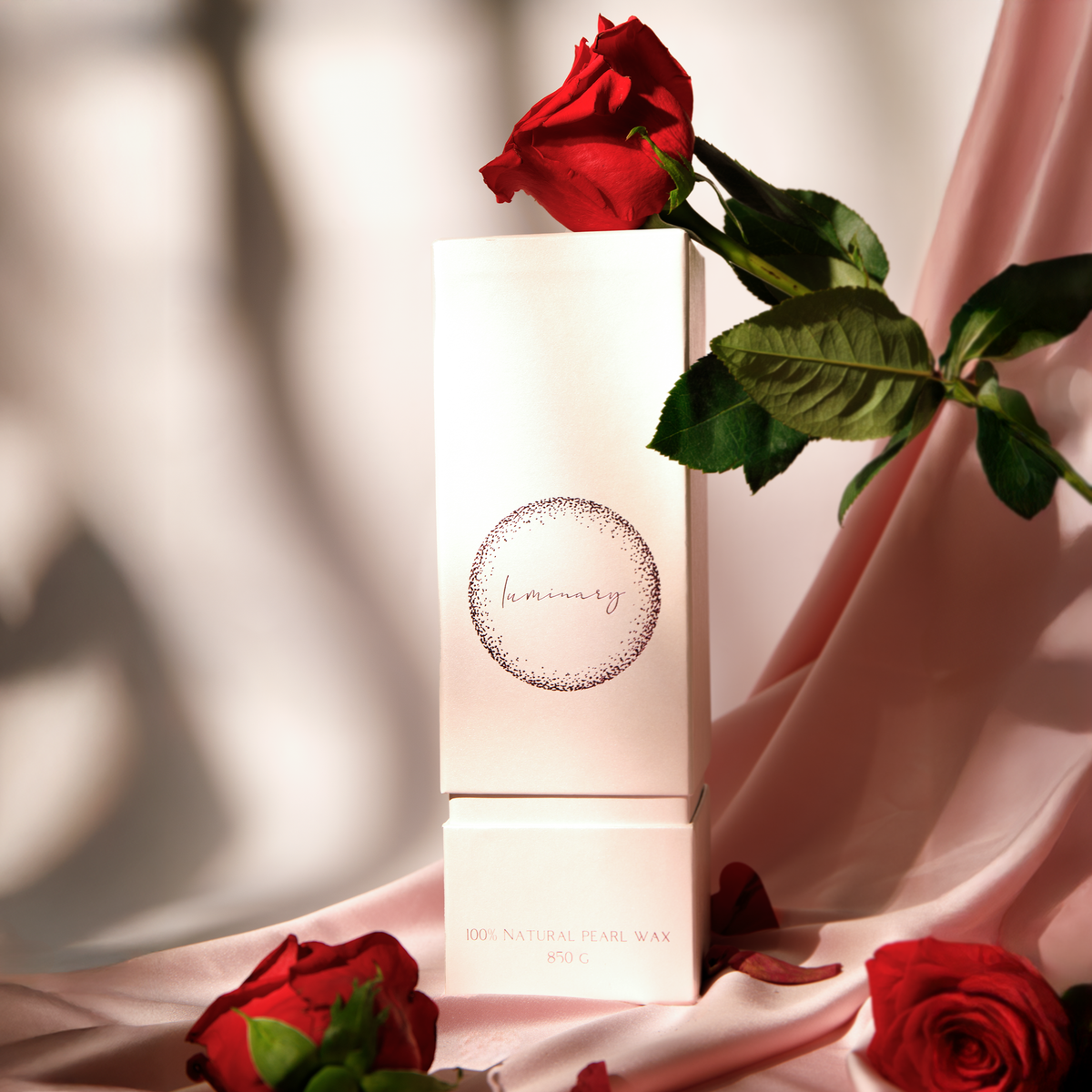 Valentínska sviečka Lilac - perličková svečka 850g