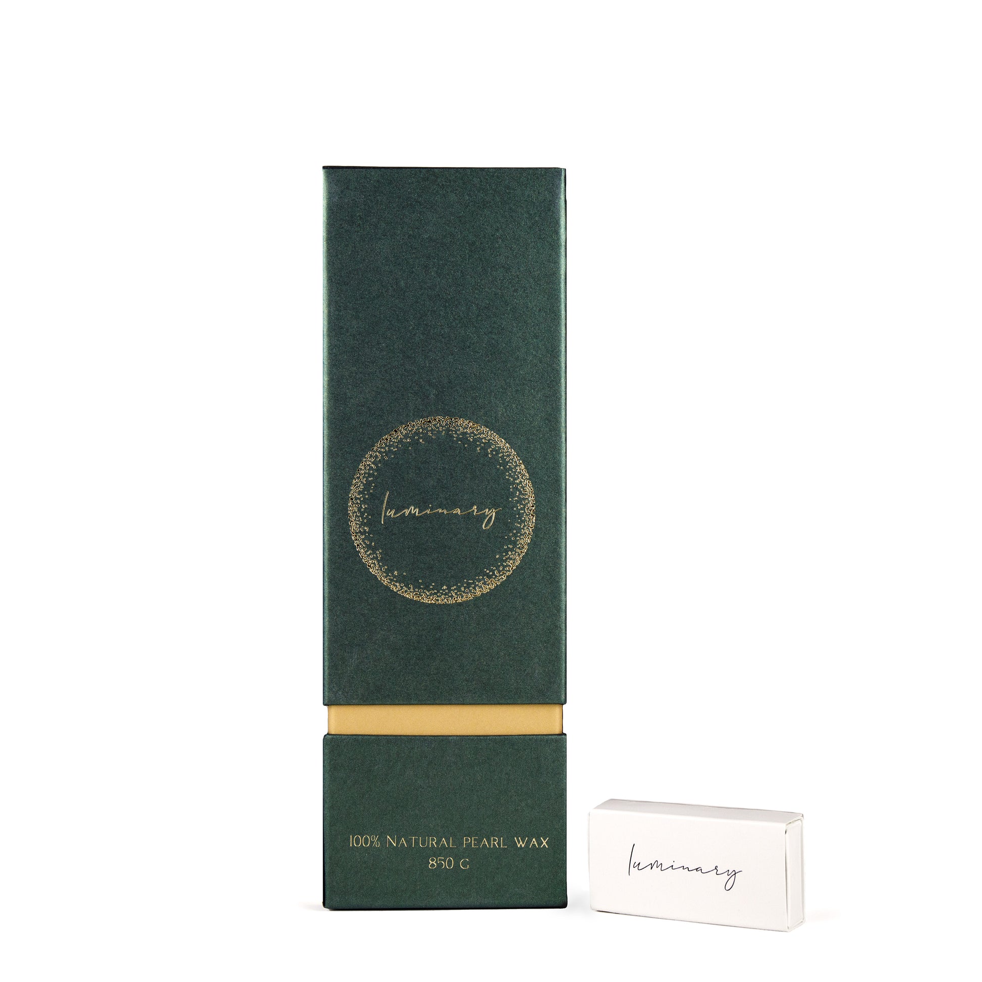 Kolekcia sviečok Luminary Candles JADE a knôtiky, 100% prírodný perličkový vosk.