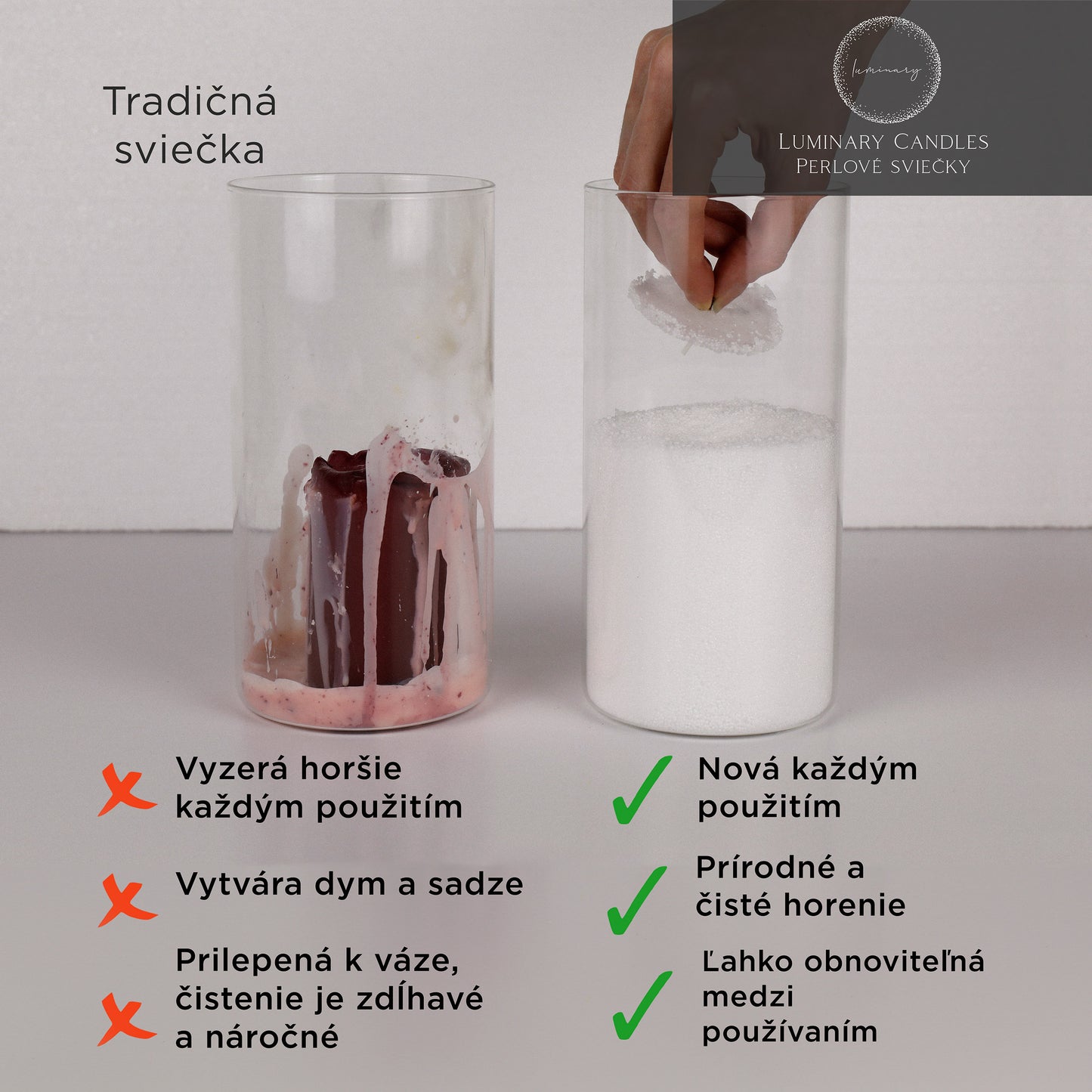 Sypané perličkové sviečky 